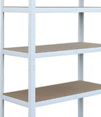  Relaxdays Étagère Lourde 875 Kg, 5 Niveaux, Emboîtable, Blanc/Marron, 60x100x200 Cm Pour Cave Et Garage