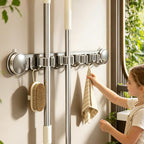  Générique Support Mural Pour Porte-balai – Organisateur à Ventouse Robuste | Support à Outils De Nettoyage Antirouille, Système De Stockage De Vadrouille Peu Encombrant, Solide Et Sécurisé