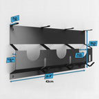 GENERIC Support Mural Pour Meuleuse D'angle - 43 X 18 X 3 Cm - En Acier Noir - Pour Fraises, Polisseuses, Garage, Rangement