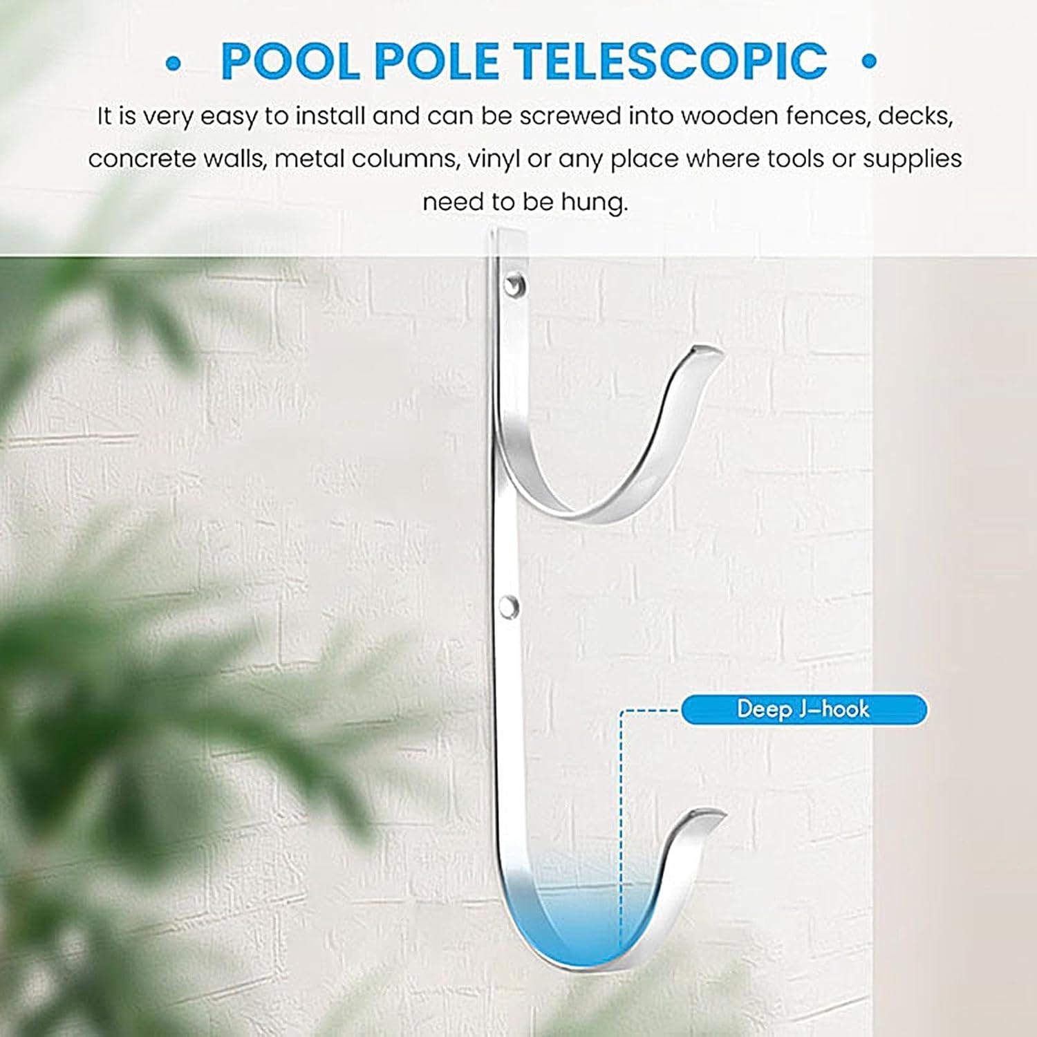  Porte-Outils De Piscine | Robuste En D'Aluminium | Support Équipement Bassin - Pour Râteaux Épuisettes Filets Brosses Outils, Accessoires Mur Rampe Perches Télescopiques Tuyaux