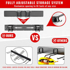  Support Mural Pour Outils De Garage, Facile à Installer, Système De Rangement De Garage Robuste Avec 6 Crochets Droits Réglables, Support à Outils De Jardin Pour Pelles, Râteaux, Outils De Cour