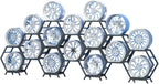  Générique Support De Rangement Pour Jantes De Pneus Robuste, Support Hexagonal Empilable En Acier, Pour Atelier De Réparation Automobile Et Abri Auto (3 Cadres + 1 Base)