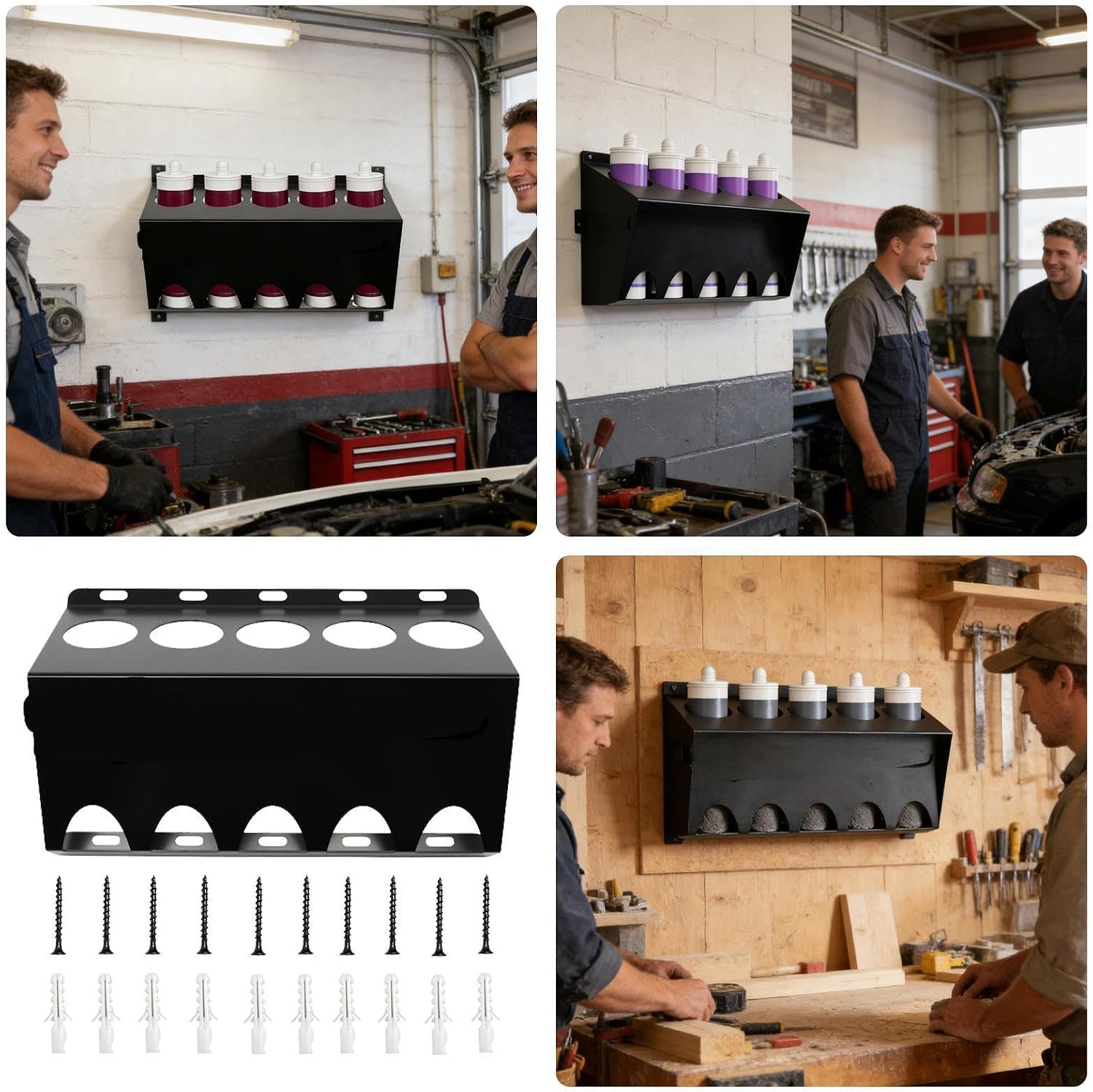 GENERIC Support Mural Pour Tube De Calfeutrage – 5 Emplacements De Rangement Pour Tube De Mastic – Organiseur Mural Pour Plombiers, électriciens, Bricoleurs, Charpentiers, Maison, Garage, Chantier, Magasin