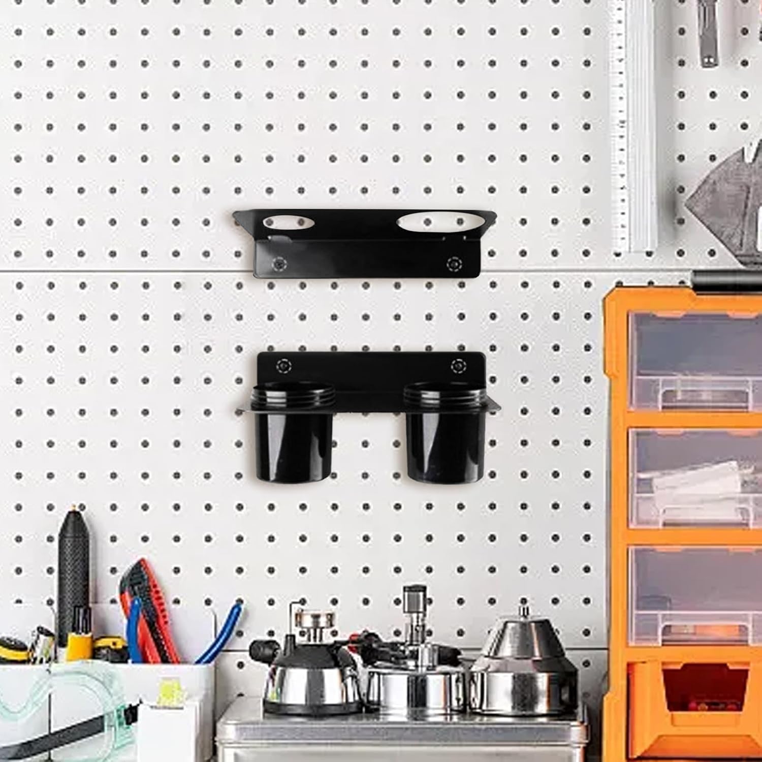  Générique Rangement Pour Entonnoirs à Huile | 2 Pièces Support De Montage | Support De Vidange Murale Pour Garage Atelier Maison Camping Remorque