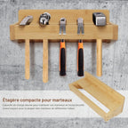  Lot De 3 Supports Muraux Pour Tournevis, Pinces En Bambou, Marteau, Outils De Rangement Pour Garage, Atelier