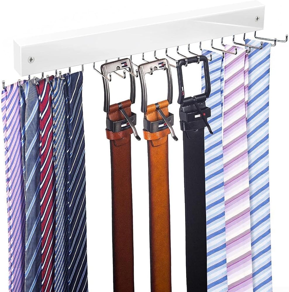 Cintre Mural Multifonctionnel Fabriqué En Bois De Hêtre Massif, Crochets De Rangement Robustes Pour Clés, Cravates, Accessoires, Organisateur Peu Encombrant Pour La Maison, Le Bureau