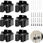  Lot De 6 Supports Muraux Pour Balai Avec Vis D'installation, Outil De Support De Balai En Acier Inoxydable Pour Cuisine, Jardin, Garage, Sous-sol