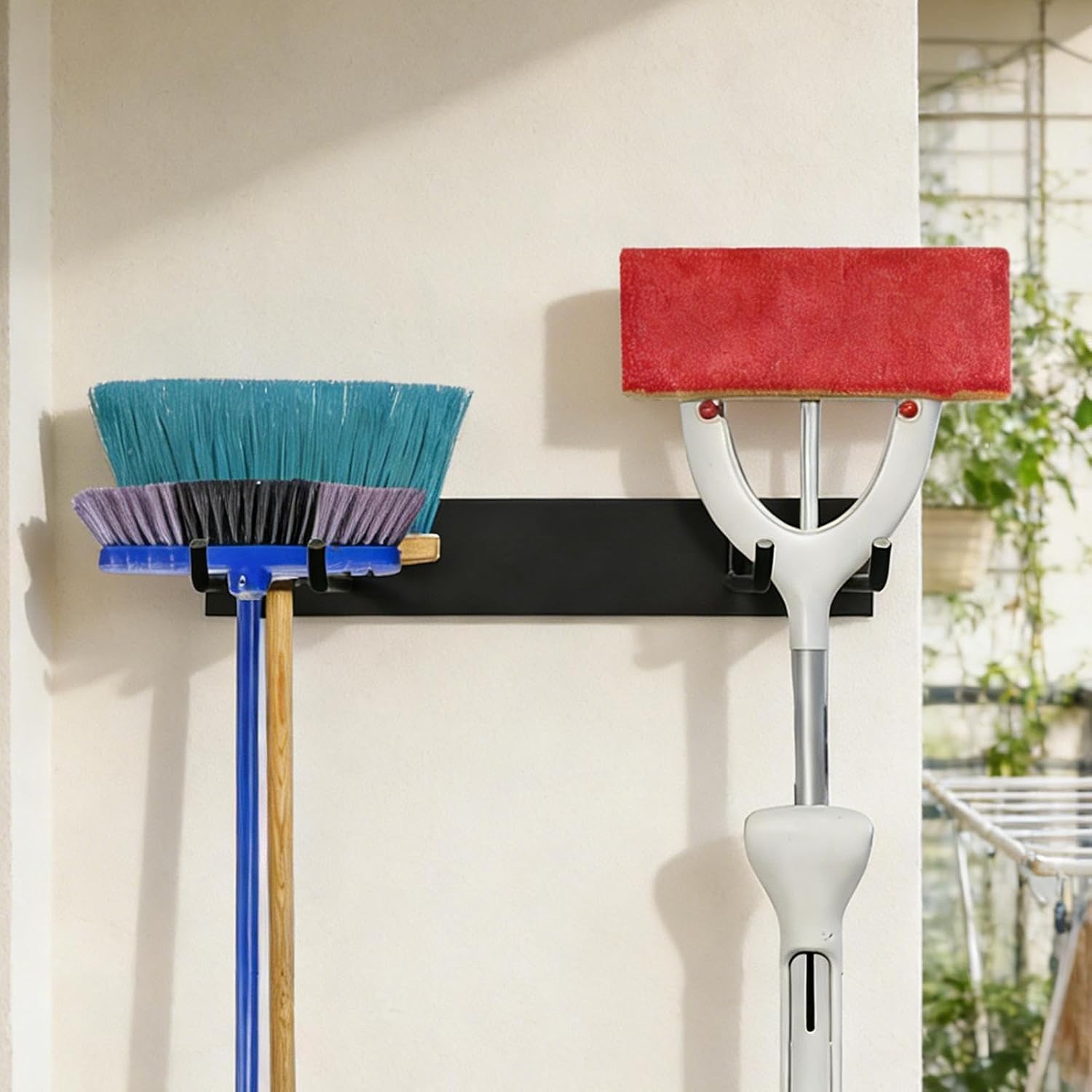  Organisateur D'Outils à Montage Mural | Rangement Mural Industriel Supportant 109 Kg | Porte-Outils Ménager De Rangement | Pour Le Des Chaises, De L'Échelle, Du Râteau, Du Balai