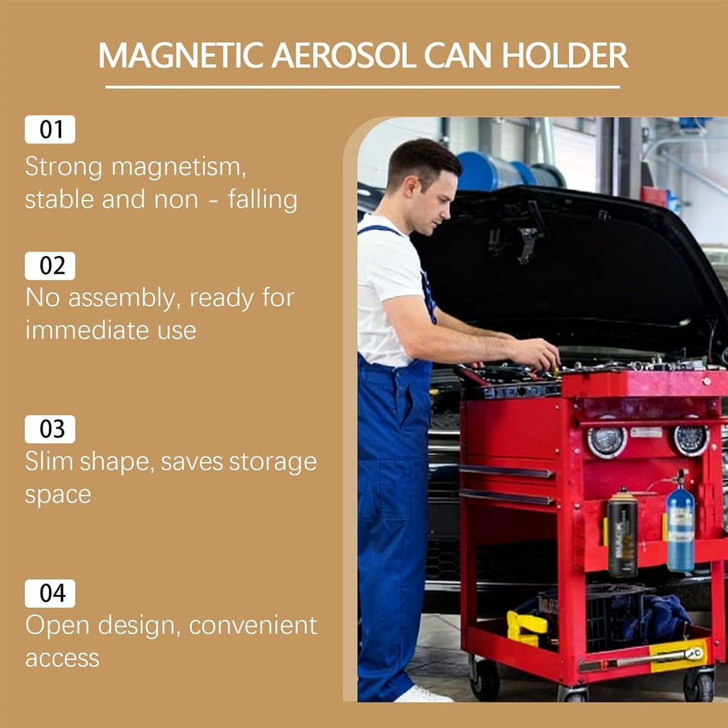  Generisch Organiseur Pour Bombes Aérosols - Étagère Murale Magnétique Pour Montage Mural Et Rangement - Support Mural Pour Bouteilles Pulvérisateurs Et Bouteilles - Pour La Maison, Le Garage