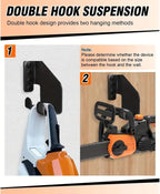  Générique Chainsaw Mount Holder, Heavy Duty Carbon Steel Garden Tool Organizer, Multi Functional Chainsaw Storage Shelf, Space Saving Wall Rack For Workshop, Garage, Outdoor, And More