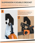  Générique Porte-Tronçonneuse - Crochet De Stockage En Acier Au Carbone Pour Outils De Jardinage - Étagère De Stockage Multifonction Pour Scie à Chaîne Atelier Garage Jardin