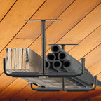  Racks De Rangement Pour Plafond De Garage,2 Pièces En Métal Robuste En T - Kit À Crochets Suspendus Garage,Pour Échelle, Bois, Équipements Sportifs, Pelles, Cannes À Pêche, Skis, Cave, Abri De