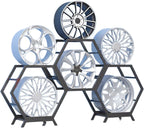  Générique Support De Rangement Pour Jantes De Pneus En Acier Robuste, Support Hexagonal Empilable Pour Garage Et Abri Auto (6 Cadres + 2 Bases)