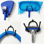  Lot De 2 Organiseurs D'outils De Piscine Et De Garage – Fixation Murale Ou à Fixer Sur La Clôture, Crochets Utilitaires De Rangement Réglables, Pour Ranger Les Outils De Jardin, Les Poteaux, Les