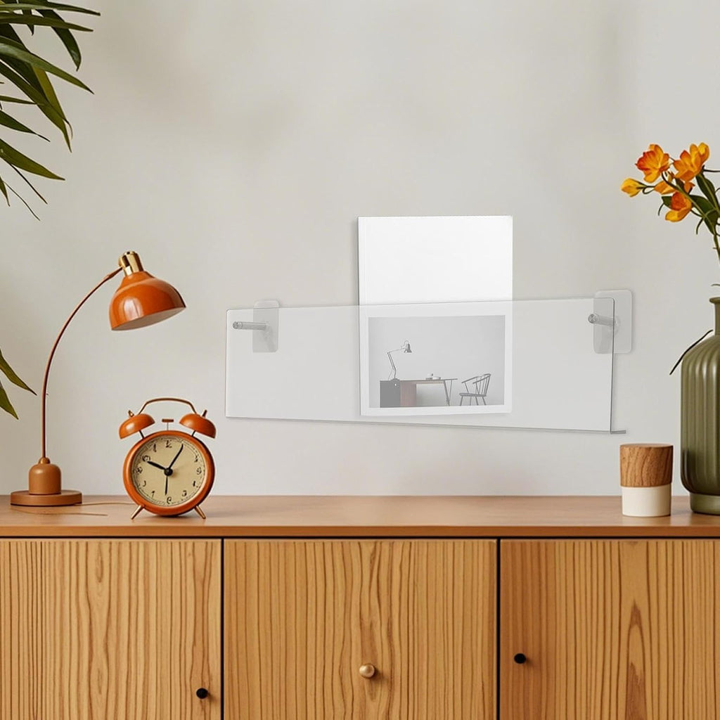  Présentoir à Disques | Étagère Murale En Acrylique Transparent 2 Pièces,Organisateur Et Support D'Affichage Pour Disques Sans Perçage,Pour Salon Chambre Appartement Adolescents Et Adultes Livres Carne