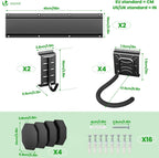  Vounot® Support Vélos Mural En Métal Pour 4 Vélos + 2 Casques Porte De Rangement Avec 4 Coussinets Silicone Anti Taches Crochet Fixation Robuste Pour Garage Cave Noir