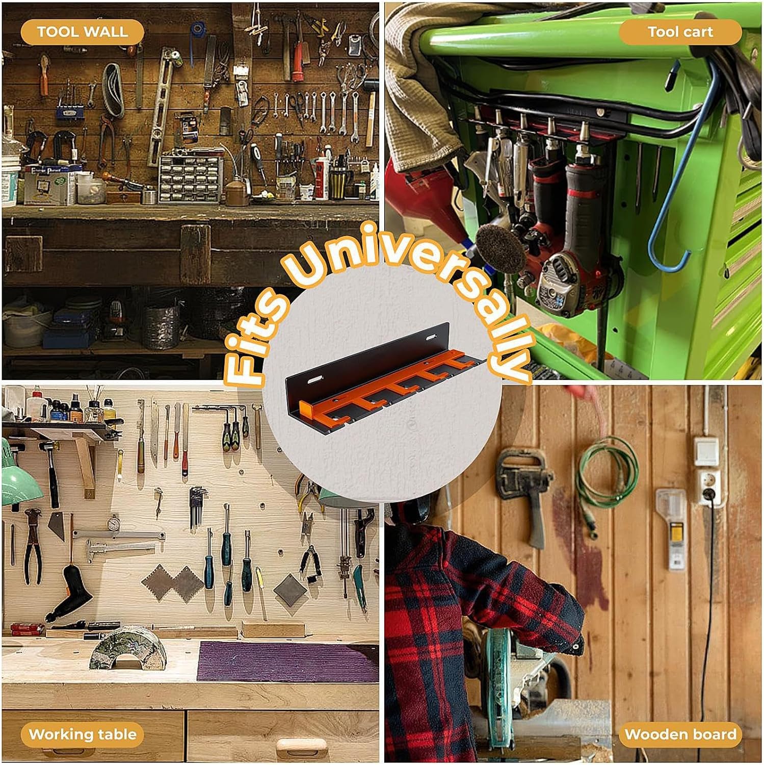 GENERIC Support Pour Outils électriques – Station De Meuleuse Murale | Support De Rangement D'outils Pneumatiques Avec Fonctions De Montage Multi-emplacements, Organisateur D'atelier Avec Utilisation Dans Le