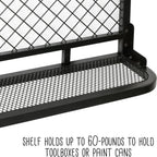 Honey-Can-Do Étagère Murale Réversible Pour Garage Avec Crochets, Noir SHF-09837