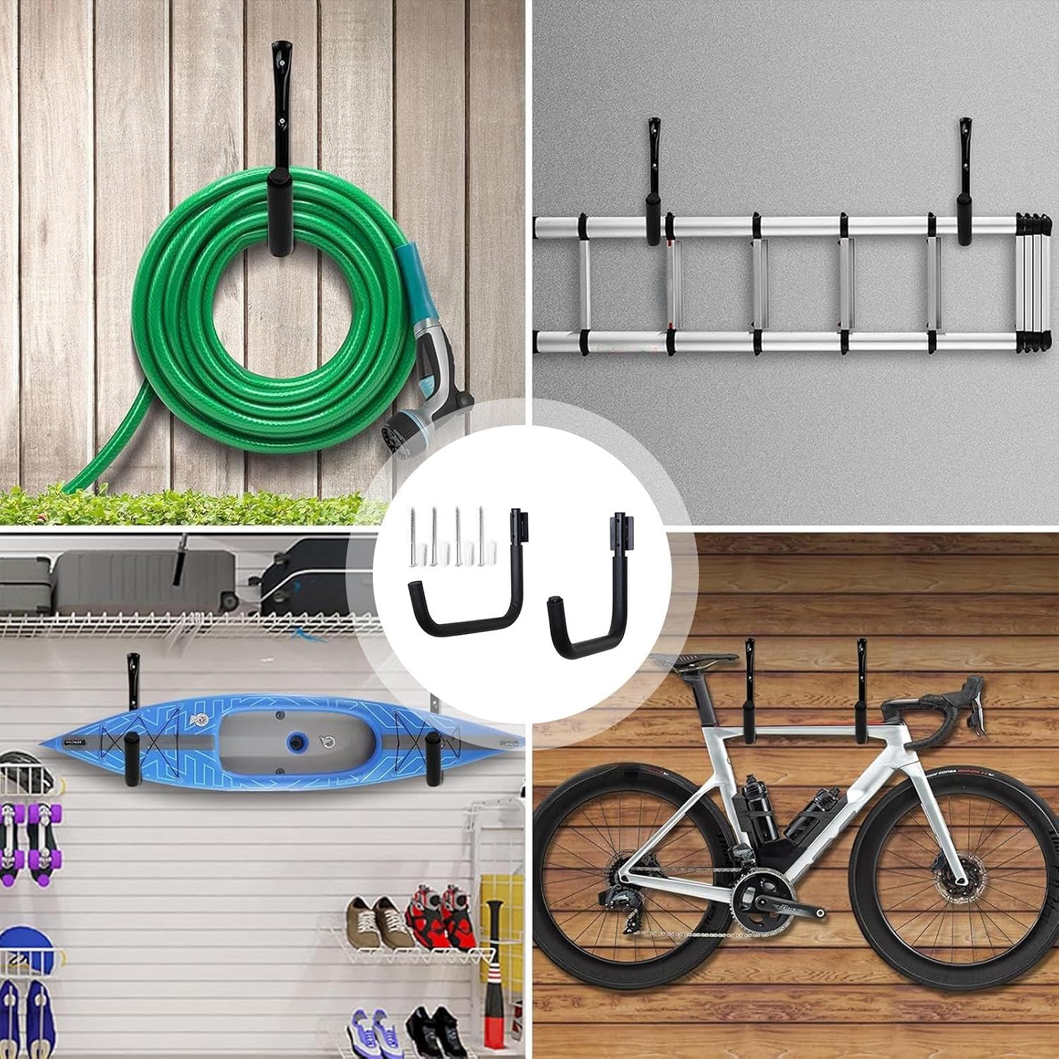 Generisch Kayak Rack De Rangement – Support Mural Pour Canoe, Organiseur De Paire Robuste Avec Support De Charge Pour Une Utilisation à Domicile, En Acier Revêtu De Poudre, Pour Bateaux, Système De