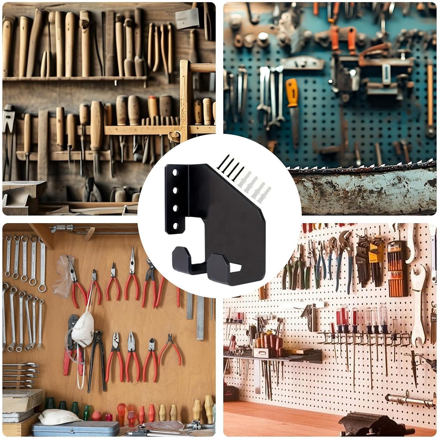  Générique Porte-Tronçonneuse - Crochet De Stockage En Acier Au Carbone Pour Outils De Jardinage - Étagère De Stockage Multifonction Pour Scie à Chaîne Atelier Garage Jardin
