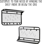  Honey-Can-Do Étagère Murale Réversible Pour Garage Avec Crochets, Noir SHF-09837