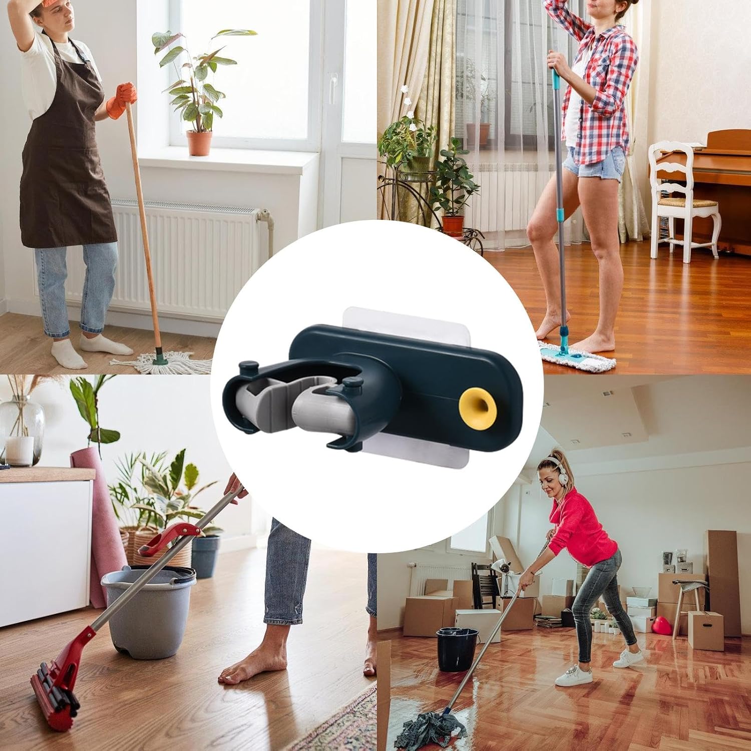 Genérico Generico Mop Organizer Wall Mount, Laundry Broom Hanger, Adhesive Broom Holder, Adhesive Broom Hanger For Easy Installation And Organization In Kitchens, Garages, And Gardens 11,2 X 4,3 Cm/4,41 X 1,69