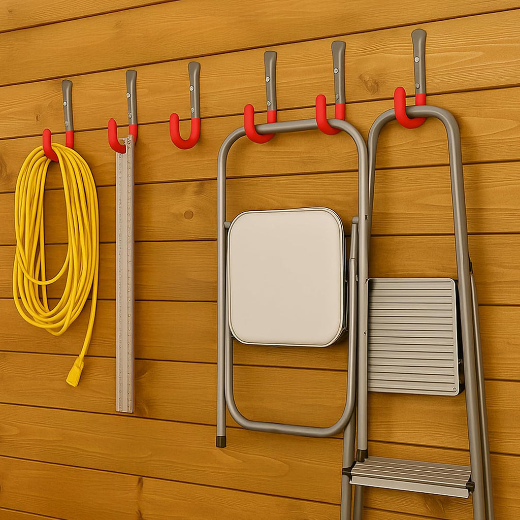  DEKTON Lot De 4 Crochets Muraux Assortis – Crochets Robustes D'une Capacité Maximale De 35 Kg | Idéal Pour Accrocher Des Outils, Manteaux, Sacs, Et Plus | Construction En Métal Durable Et Résistant à
