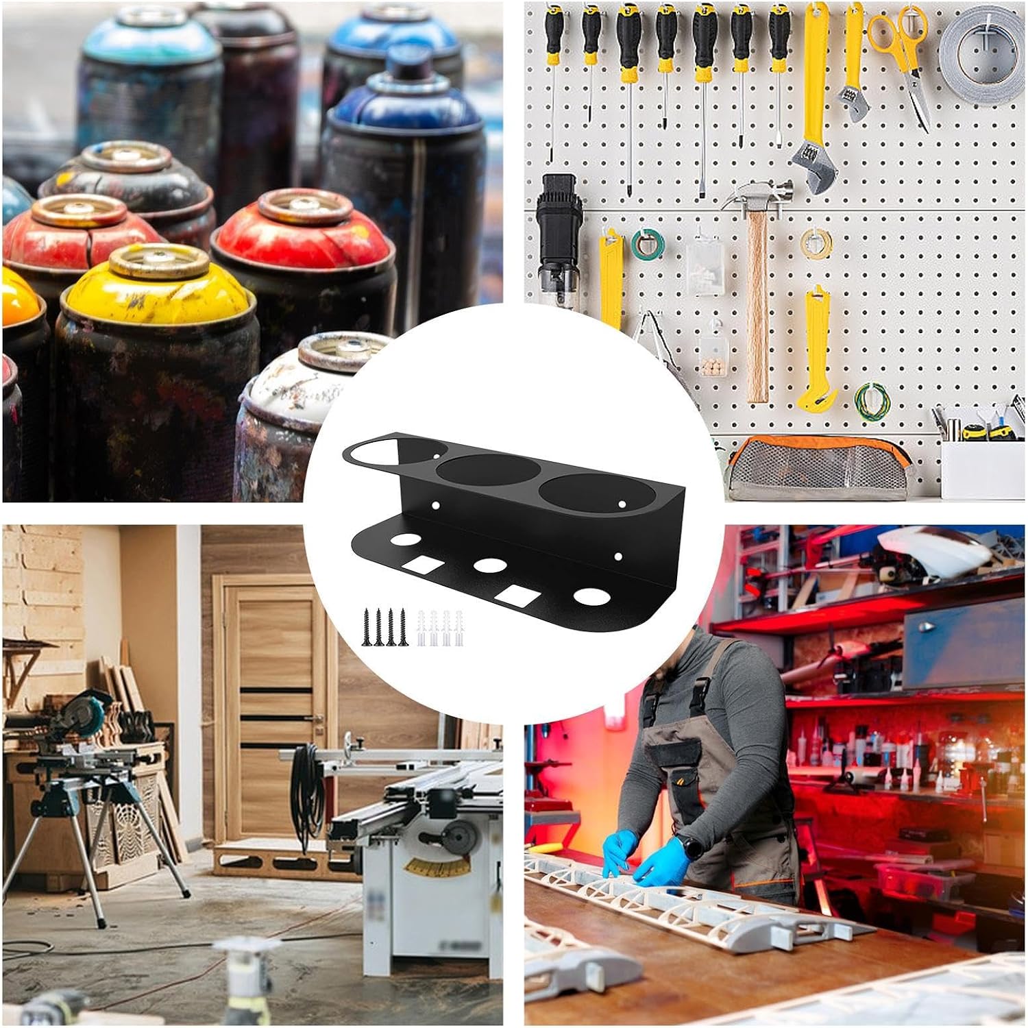  Support Pour Flacons Pulvérisateurs – Organiseur De Bouteilles Pour Voiture, Support Mural Avec Construction En Acier, Support De Rangement Avec Design, Accessoire De Garage, Rangement De Bouteilles