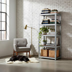  Relaxdays Étagère En Acier 5 Niveaux, Jusqu’à 875 Kg, 180 X 60 X 30 Cm, Argent, Cave & Garage