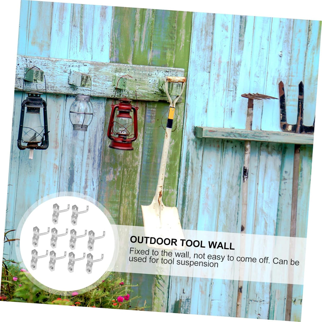  Housoutil 10pièces Organisateur à Crochets Pour Garage Maison Et Jardin Porte-outils Pour Échelles Chaises Tronçonneuses Outils à Main Et Balais Fixation Murale Simple