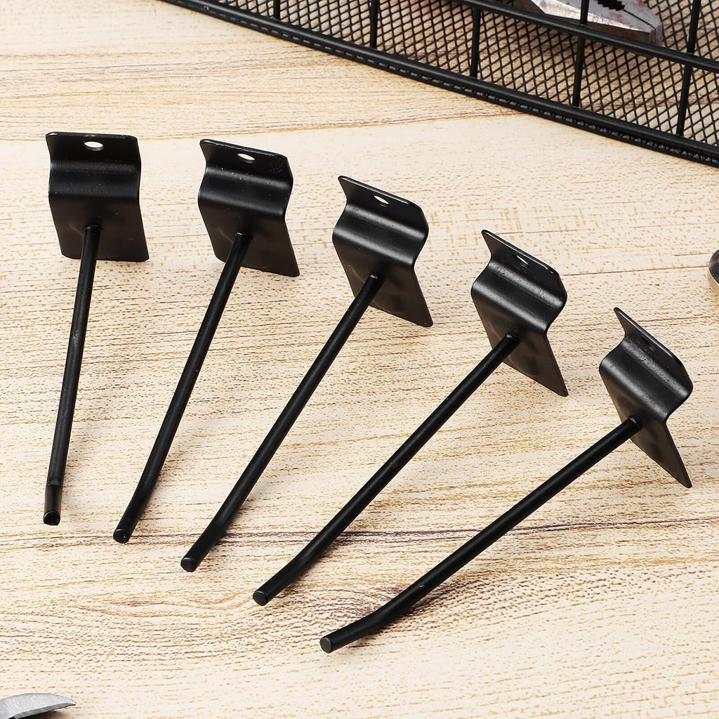  VALICLUD Lot De 20 Crochets De Garage Robustes 10 Cm En Fer Massif Noir Compatibles Panneaux à Lattes, Crochets Suspendre Solide Pour Rangement Atelier, Garage Et Organisation Maison