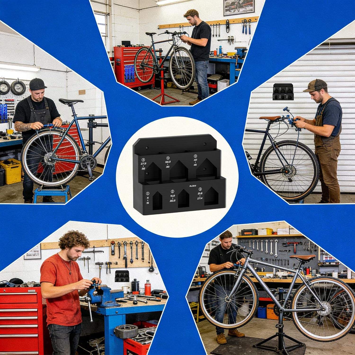  Support De Rangement Pour Outils – Organiseur Mural Pour Vélo Et établi à 6 Emplacements | Support à Pince Pour Outil De Réparation Robuste, Pour Atelier De Garage, Hangar, Entretien à Domicile