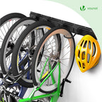  Vounot® Support Vélos Mural En Métal Pour 4 Vélos + 2 Casques Porte De Rangement Avec 4 Coussinets Silicone Anti Taches Crochet Fixation Robuste Pour Garage Cave Noir