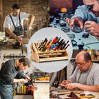  Générique Organisateur De Pinces,Support De Rangement En Bois à 53 Trous Avec Plateau,Organisateur D'Établi | Pour Bricolage Réparation Établi Bureau Panneau Perforé Garage Intérieur Extérieur