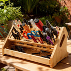  Générique Organisateur De Pinces,Support De Rangement En Bois à 53 Trous Avec Plateau,Organisateur D'Établi | Pour Bricolage Réparation Établi Bureau Panneau Perforé Garage Intérieur Extérieur