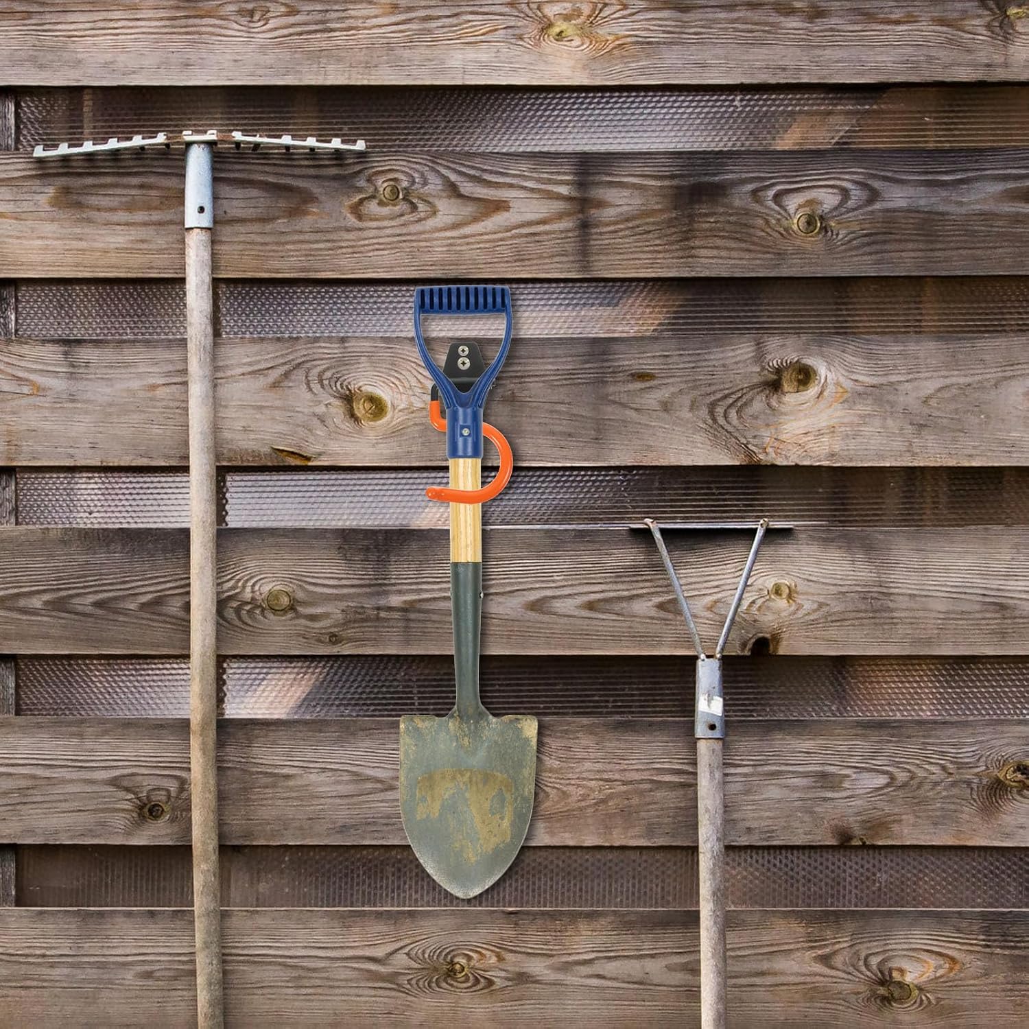  Gatuida Organisateur Outils De Jardin Mural En Fer 3pcs Crochets Robustes Épaissis Pour Garage, Facile à Installer, Support Mural Pour Pelles Et Balais