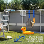  Support De Crochets De Piscine – Support De Piscine Robuste De 30,5 X 13 Cm, Support Mural Pour équipement De Piscine, Organiseur Authentique Au Bord De La Piscine, Crochet Multifonction Pour Filets