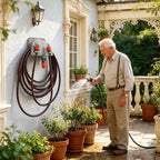 Genérico Generico Support Mural Pour Tuyau D'arrosage – Panier Porte-tuyau Renforcé Pour Tuyau D'eau, Support Mural Pour Tuyau D'arrosage – Pour Terrasse, Cour, Extérieur, Entrepôt, Garage Et Maison