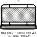  Honey-Can-Do Étagère Murale Réversible Pour Garage Avec Crochets, Noir SHF-09837