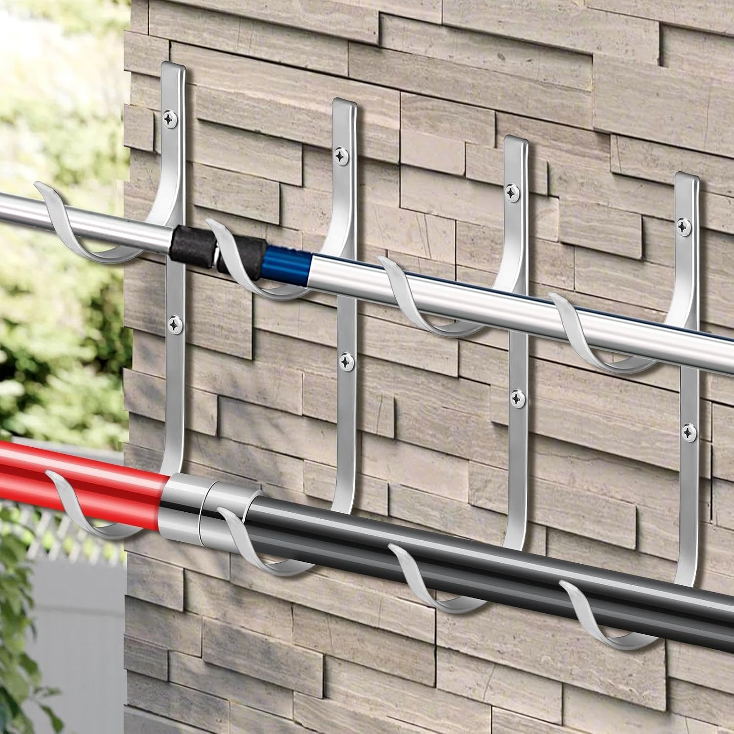  Porte-Outils De Piscine | Robuste En D'Aluminium | Support Équipement Bassin - Pour Râteaux Épuisettes Filets Brosses Outils, Accessoires Mur Rampe Perches Télescopiques Tuyaux
