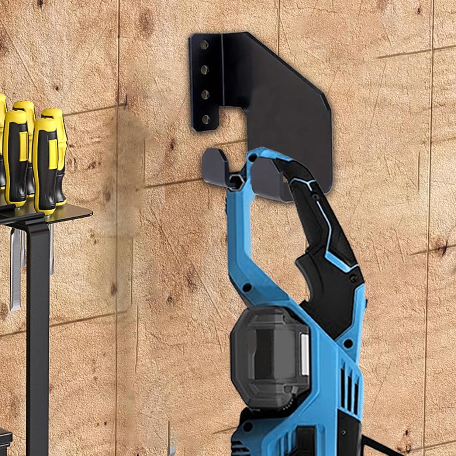  Générique Porte-Tronçonneuse Suspendu - Organisateur D'Outils De Jardin En Acier Carbone - Support De Rangement Polyvalent Pour Outils De Jardinage Et Tronçonneuse