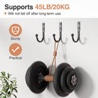  Lot De 10 Crochets Muraux Robustes Pour Manteaux : Supporte Jusqu'à 50 Kg, 6 Cm De Long Pour Manteaux, Sacs Et Outils, Noir