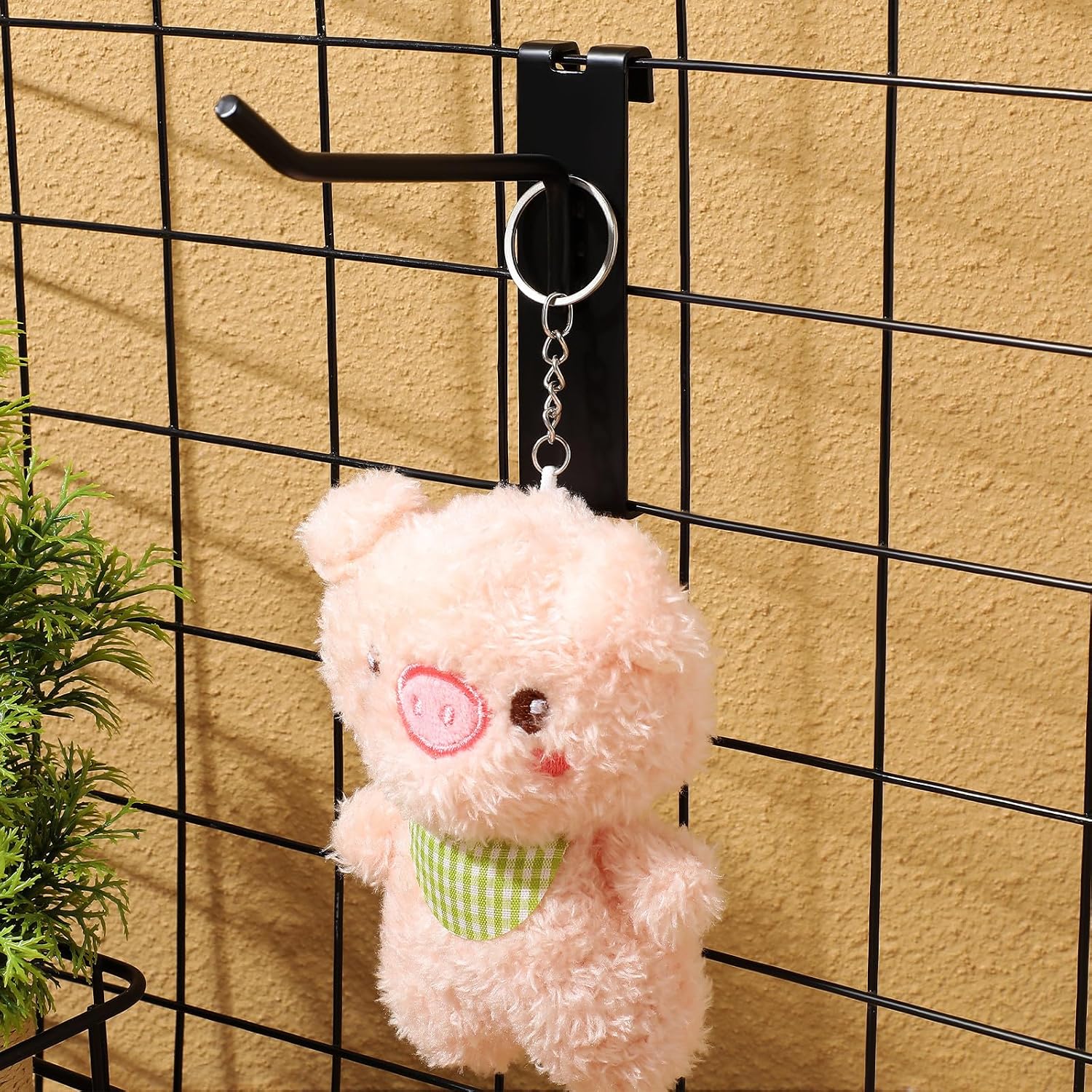  STOBAZA Lot De 12 Crochets Utilitaires Métalliques Robustes Double Pied Pour Panneaux Muraux à Grille, Accessoires De Rangement Pour Présentoirs, Étagères Et Usages Domestiques Sécurisés