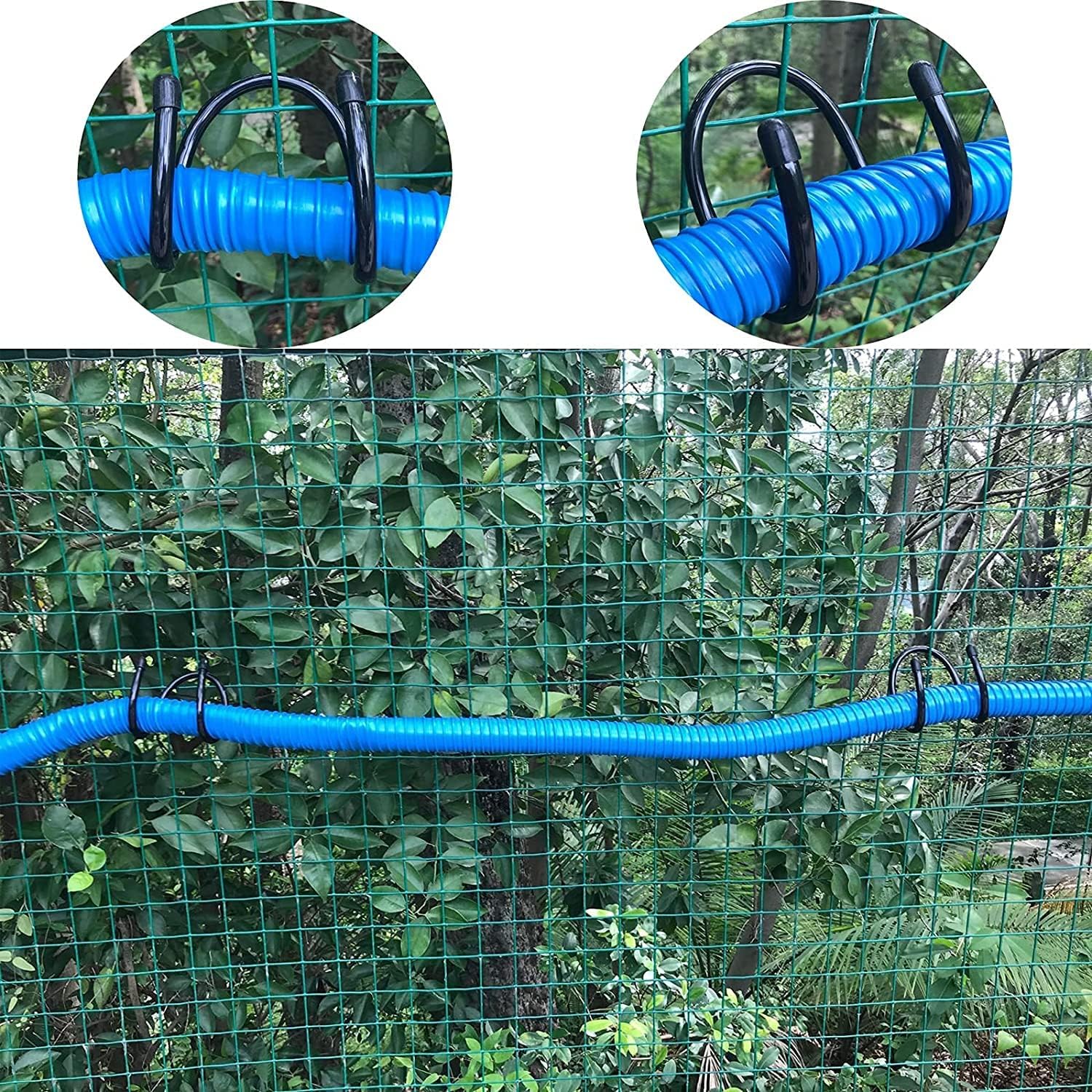  Lot De 2 Organiseurs D'outils De Piscine Et De Garage – Fixation Murale Ou à Fixer Sur La Clôture, Crochets Utilitaires De Rangement Réglables, Pour Ranger Les Outils De Jardin, Les Poteaux, Les
