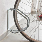 Relaxdays Support Mural Pour Vélo, Lot De 4, Acier Robuste, Râtelier Garage, Pivotant à 180°, Porte-vélo, Argenté