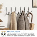  Lot De 10 Crochets Muraux Robustes Pour Manteaux : Supporte Jusqu'à 50 Kg, 6 Cm De Long Pour Manteaux, Sacs Et Outils, Noir